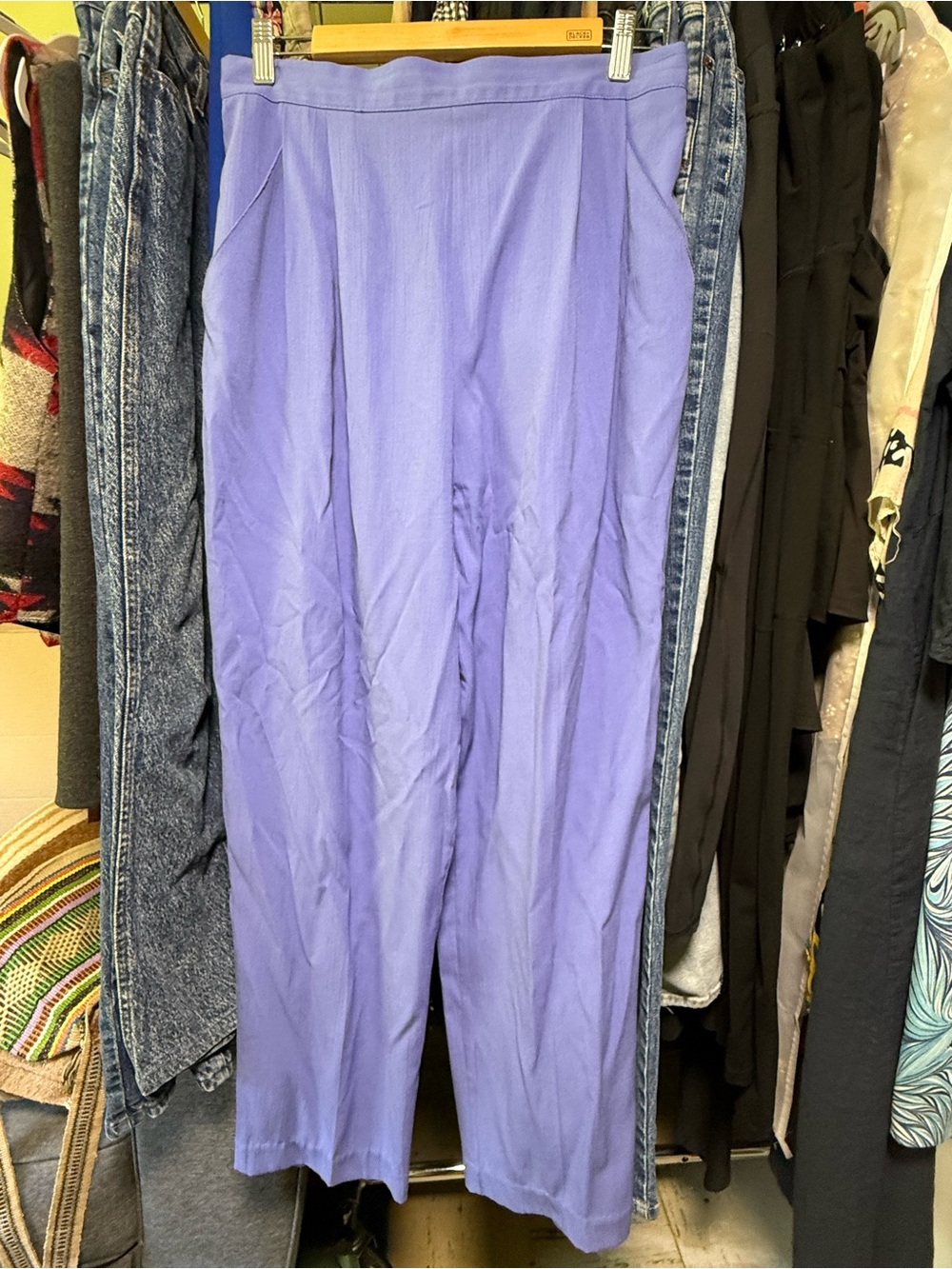 Vintage Lavender High Waisted Straight Leg Trousers
